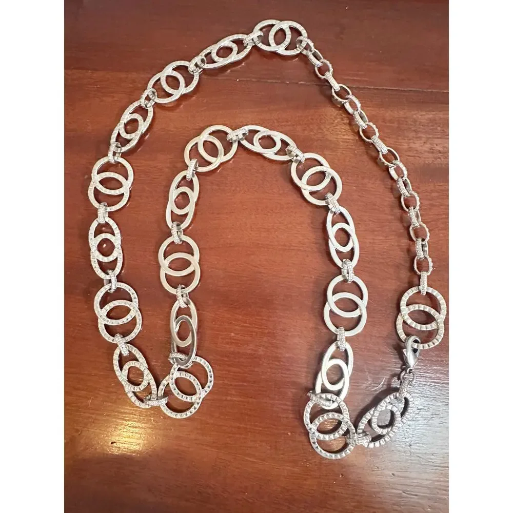 Waist Chain Belt Silver tone Interlocking Round Circles Retro 80s 90s y2k